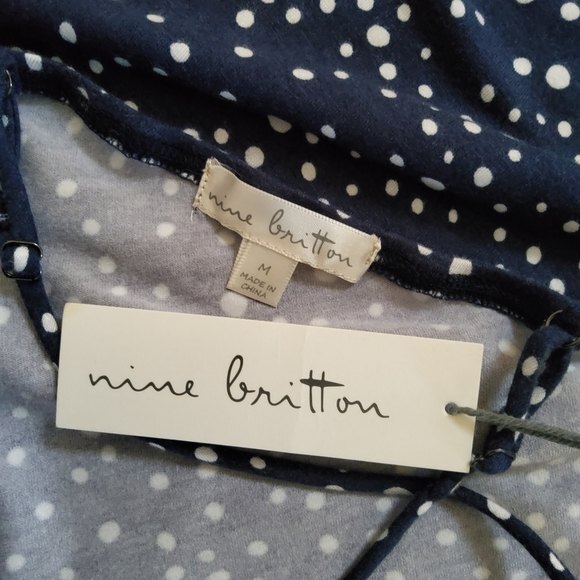 Nine Britton Polka Dot Cowl Neck Mini Dress Size M New - Picture 6 of 7